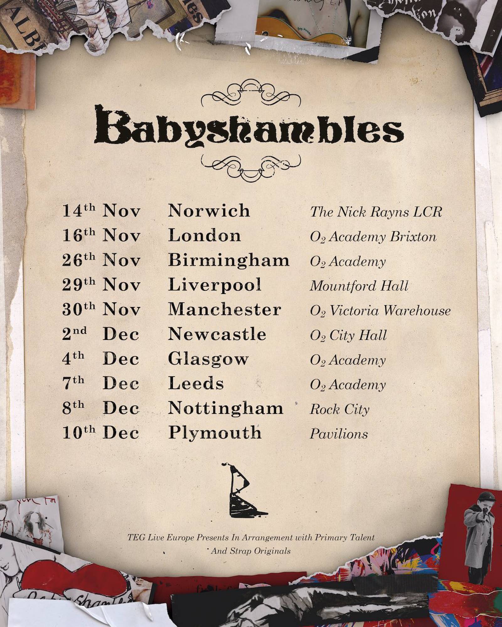 The poster for Babyshambles' 2025 reunion tour. Credit: Press