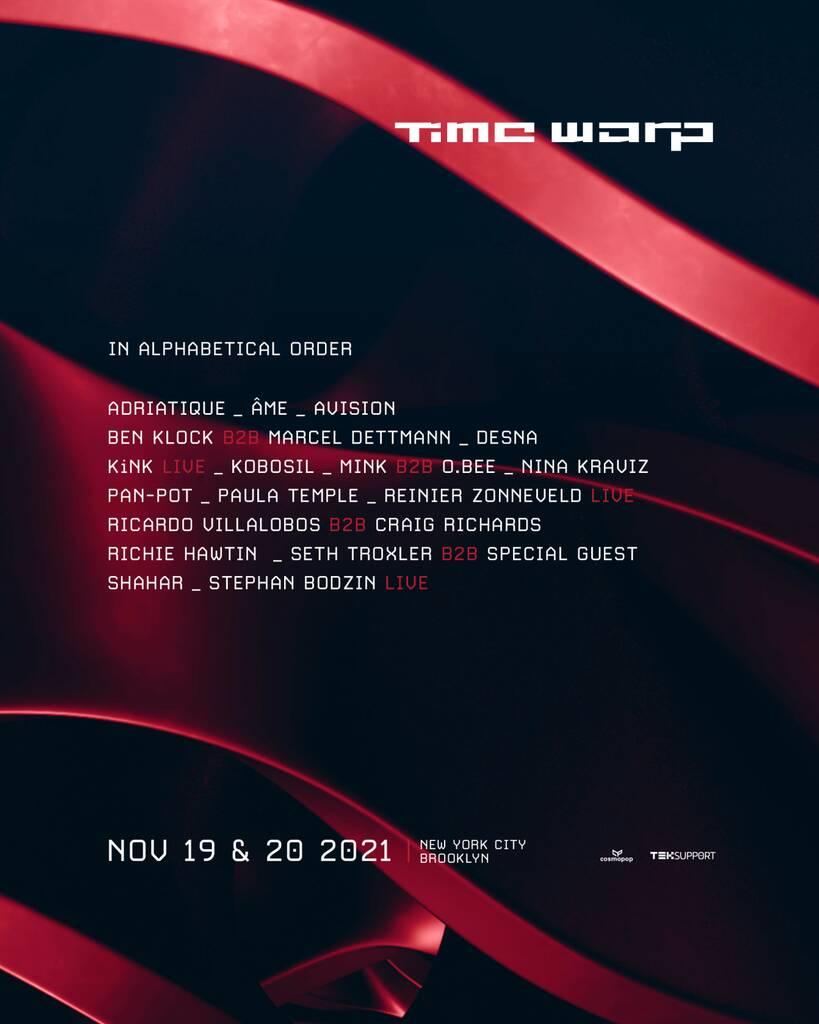 Time Warp USA unveils 2021 lineup featuring Seth Troxler, Pan-Pot, Nina Kraviz, Richie Hawtin, and more ahead of fall eventTime Warp New York City 2021 Lineup.jpg?ssl=1