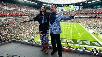 Watch Steve Aoki, Bruce Buffer welcome Raiders fans to Allegiant Stadium