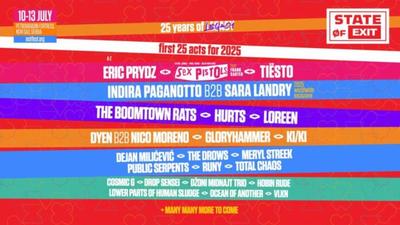 EXIT Festival returns for landmark 25th edition in 2025 revealing first 25 acts !